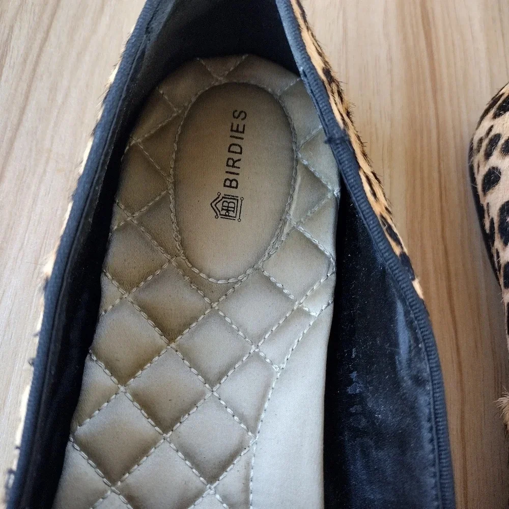 BIRDIES US 10.5 Cheetah Calf Hair The Starling Flats Loafers Shoes Slippers